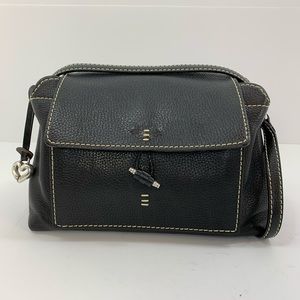 Brighton Black Leather and Fabric Handbag Purse